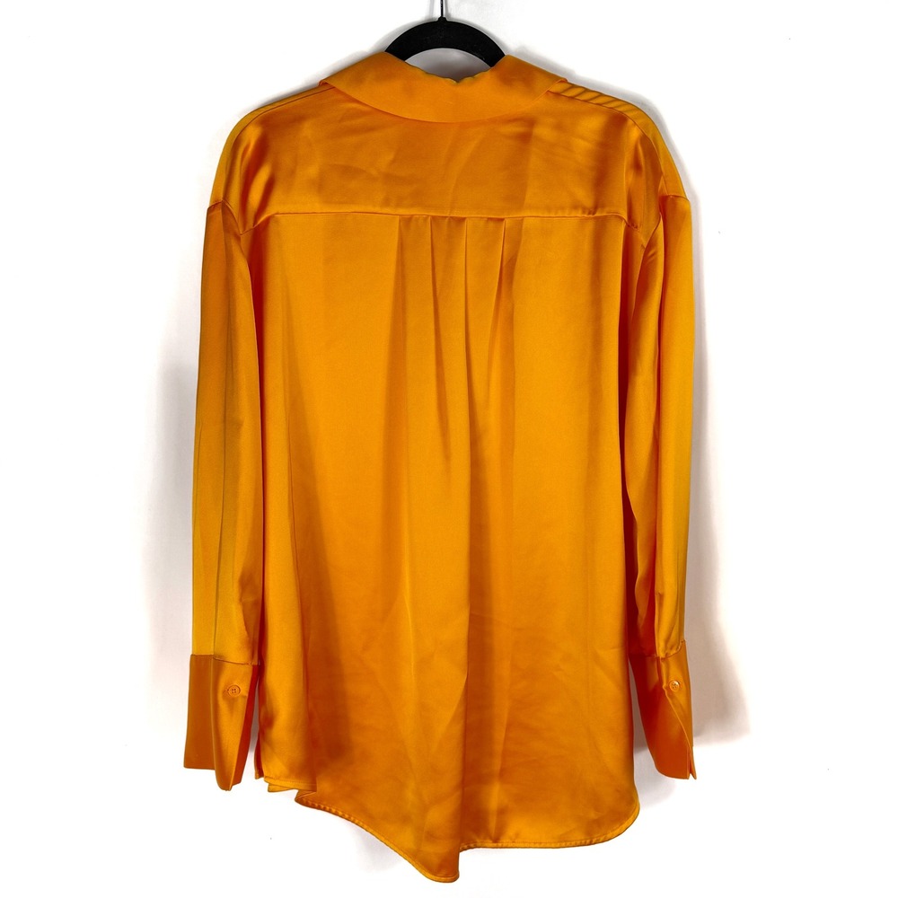 Alice + Olivia Finely Oversized Button Down Shirt Tangerine Orange Women Size M - Picture 11 of 11